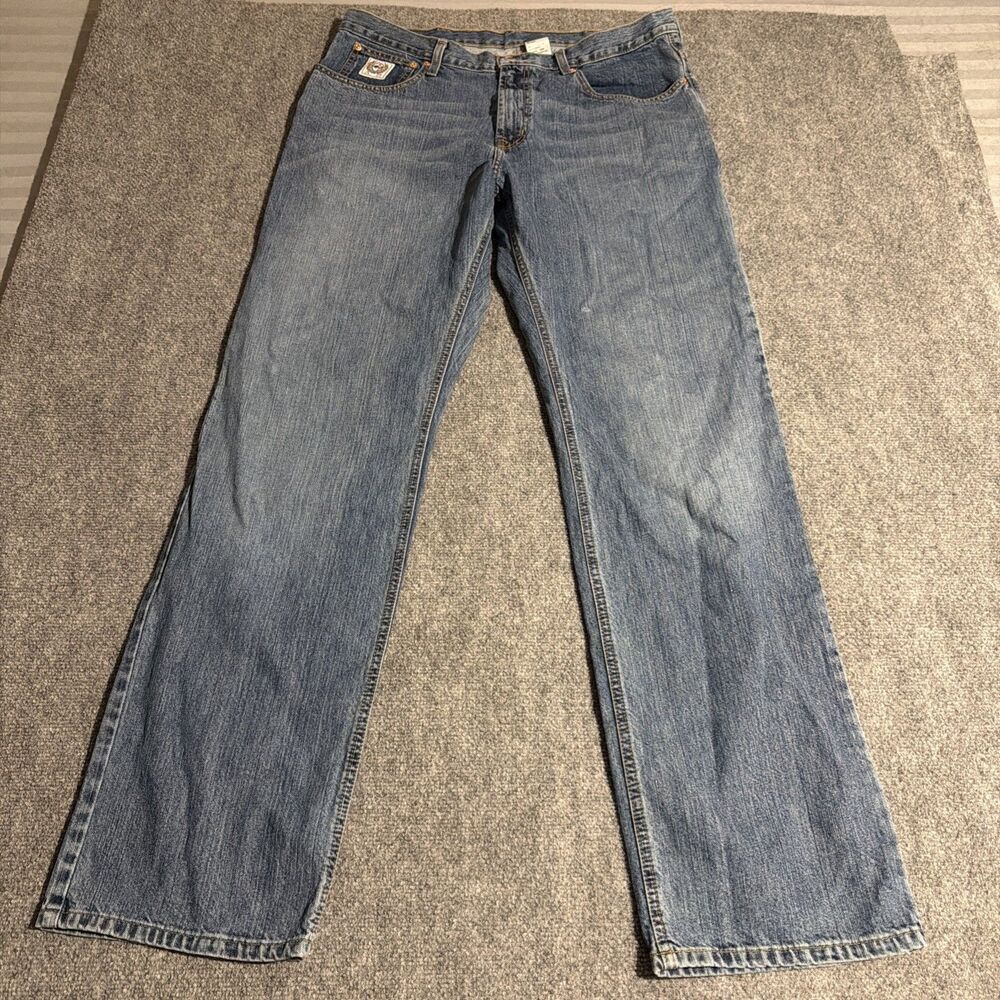 Vtg Cinch Jeans Mens 38x36 Blue Denim Straight Leg High Rise Y2K 90s Made Mexico